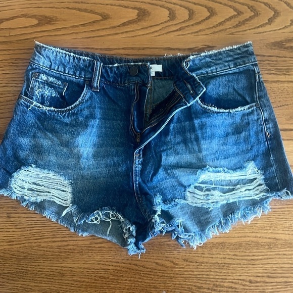 bp Pants - BP Distressed Jean Shorts (Brass Plum)
